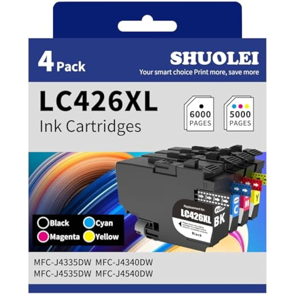 Jolof Store LC426XL Ink Cartridges for Brother MFC-J4335DW - 4 Pack High Yield
