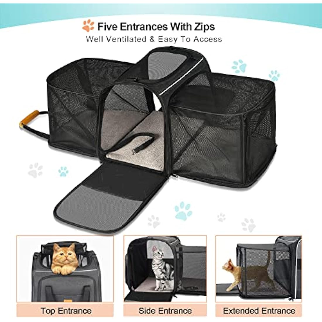 Morpilot Expandable Pet Carrier – Airline Approved Soft Sided Bag, Grey