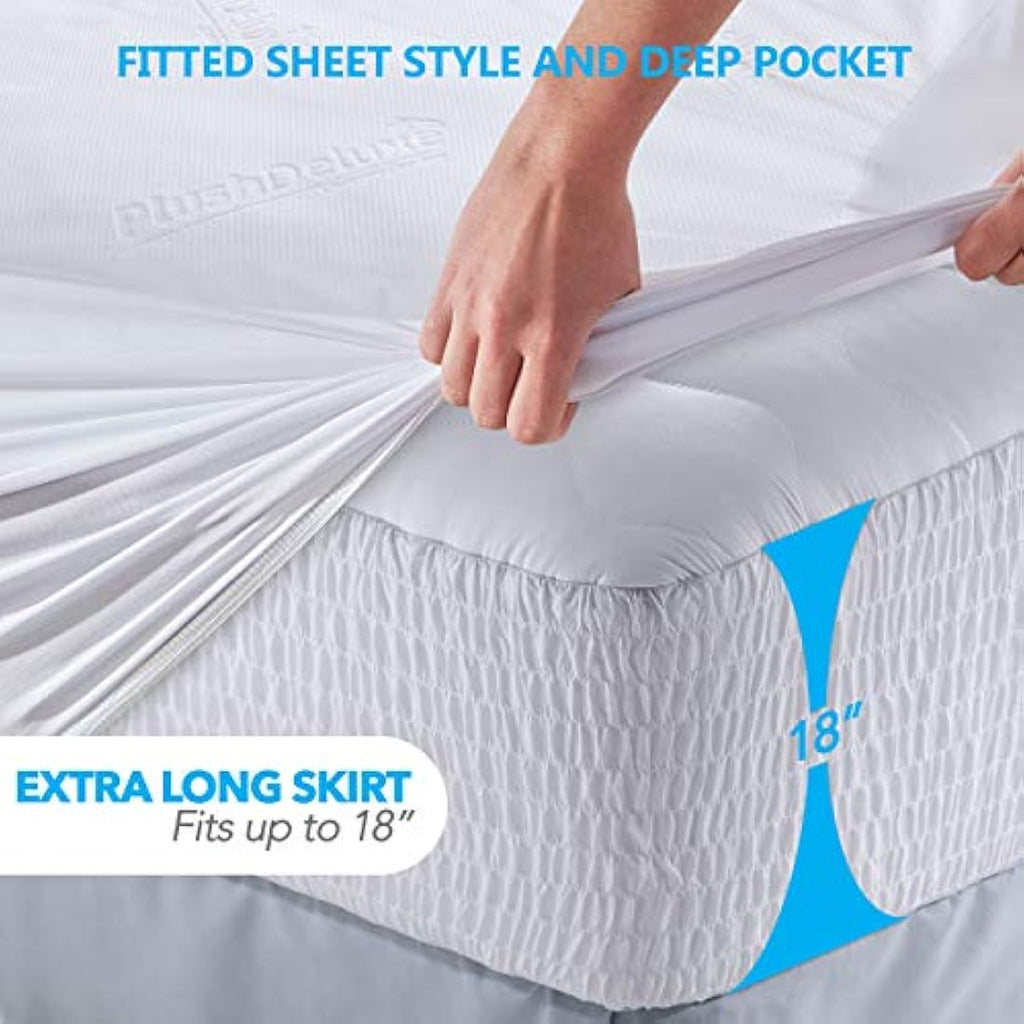 PlushDeluxe Bamboo Mattress Protector – Waterproof & Breathable UK King