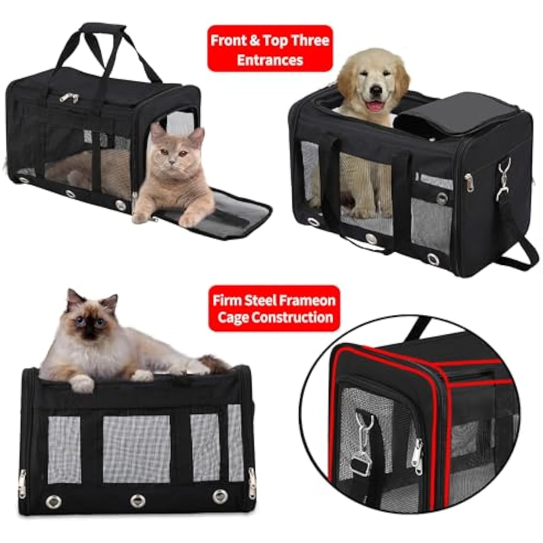 Dycietx Airline Approved Soft Sided Pet Carrier Bag for Cats and Dogs