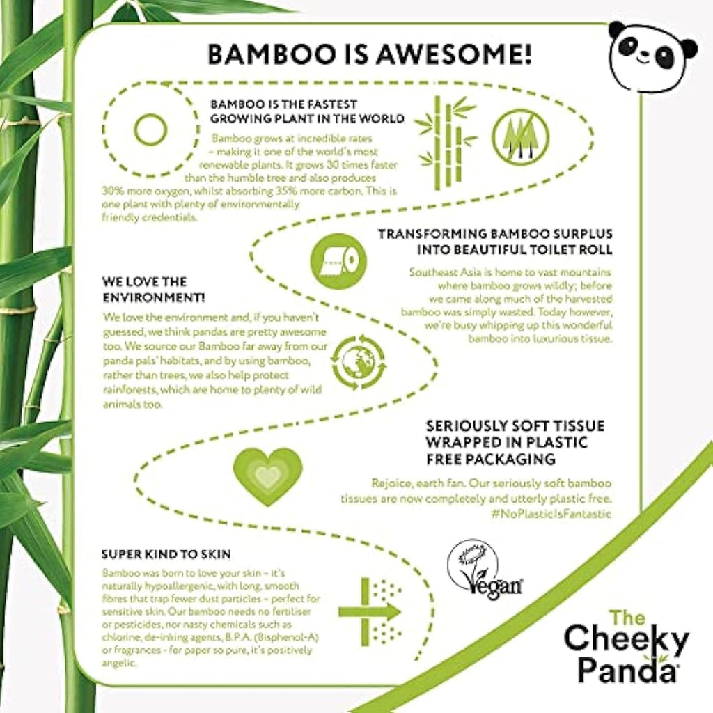 The Cheeky Panda Bamboo Kitchen Roll | 10 Pack | Plastic Free Towels