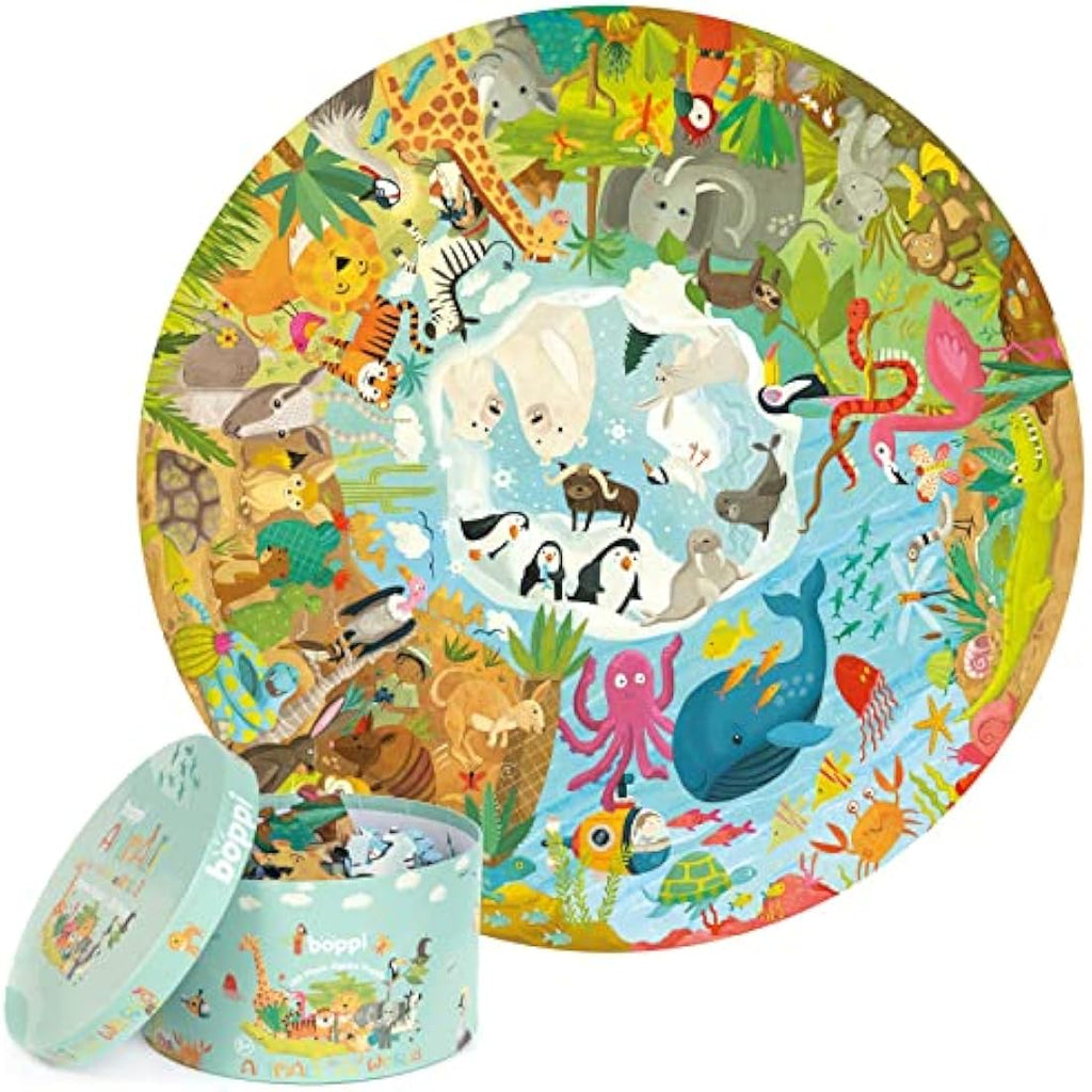boppi Animals of the World 150 Piece Round Jigsaw Puzzle for Kids 5+