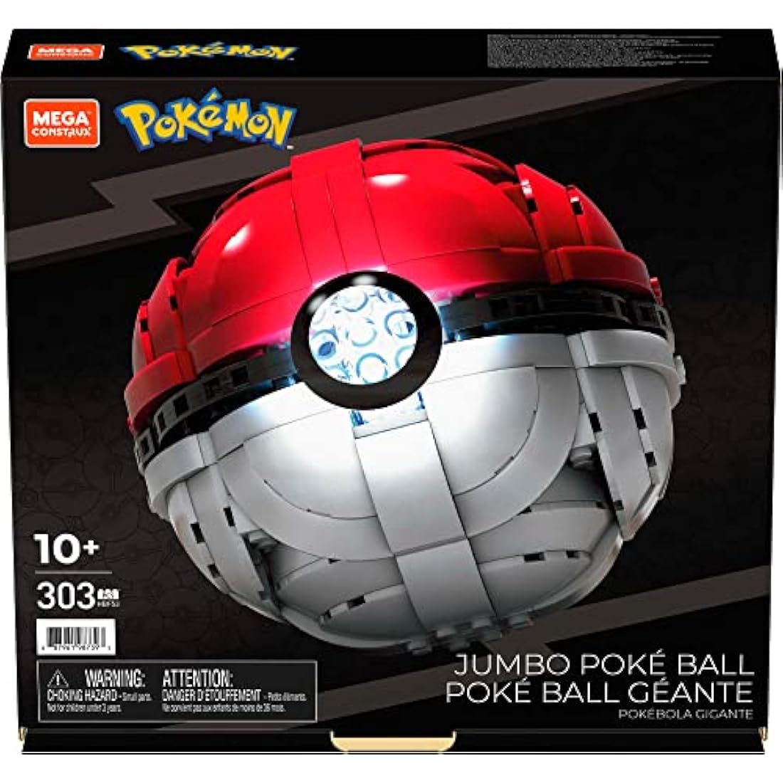 MEGA Pokémon Jumbo Poké Ball Building Set – Light-Up Display (303 Pcs)