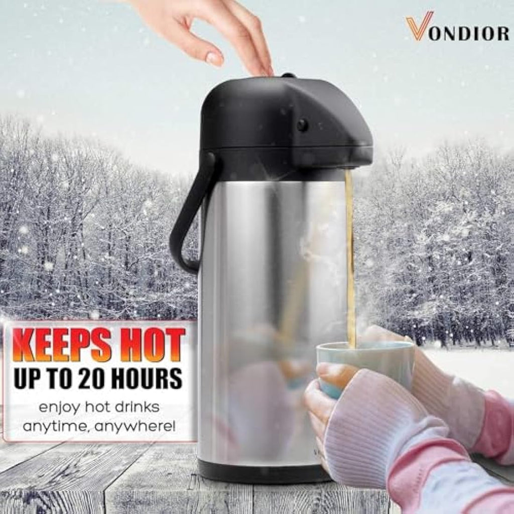 Vondior 1.9L Thermal Coffee Carafe – Insulated Stainless Steel Airpot
