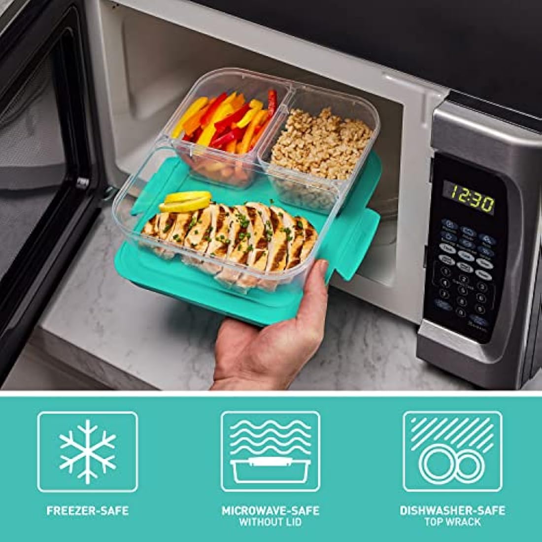 Sistema NEST IT Meal Prep Containers | 1.9L Airtight Lunch Boxes, 5 Pack