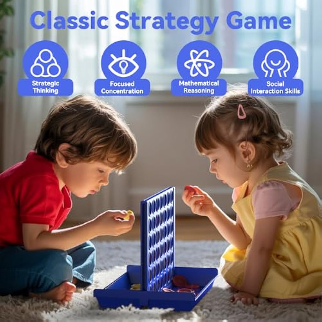 Pup Go 4 in a Row Board Game – Foldable Strategy Toy for Kids Ages 3-8