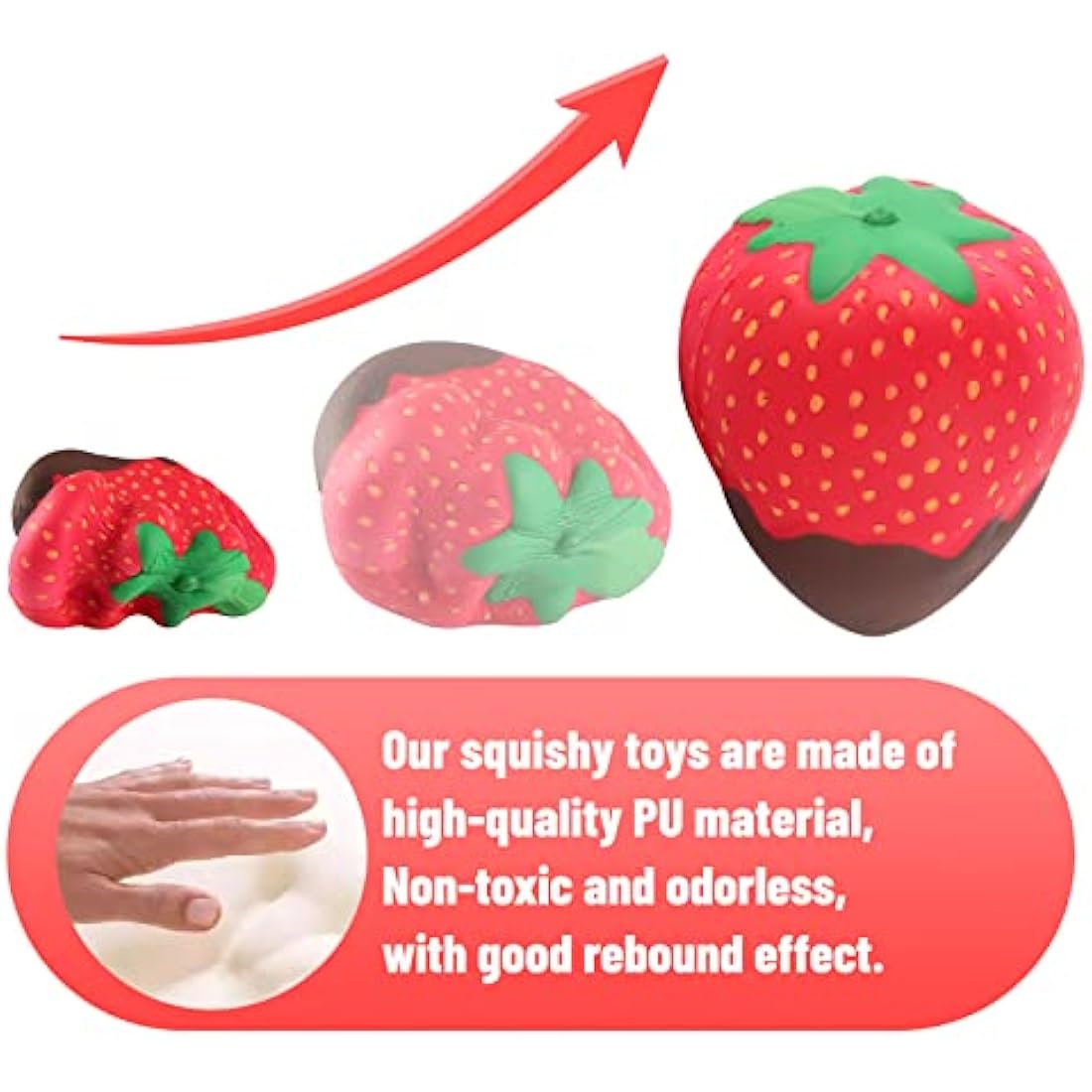 Anboor Kawaii Strawberry Squishy Toy – Slow Rising Scented Stress Relief