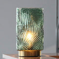 MJ PREMIER Cordless Battery Operated Table Lamp with Timer – Green Glass