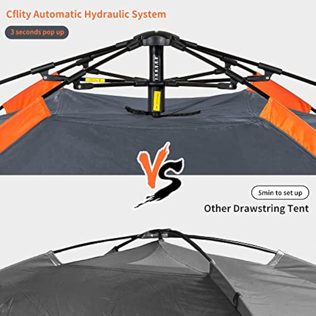 Cflity 3-Person Instant Pop Up Tent – Waterproof 4-Season Dome Tent