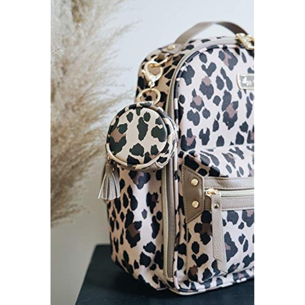 Itzy Ritzy Pacifier Case Charm Pod – Leopard Print Diaper Bag Clip