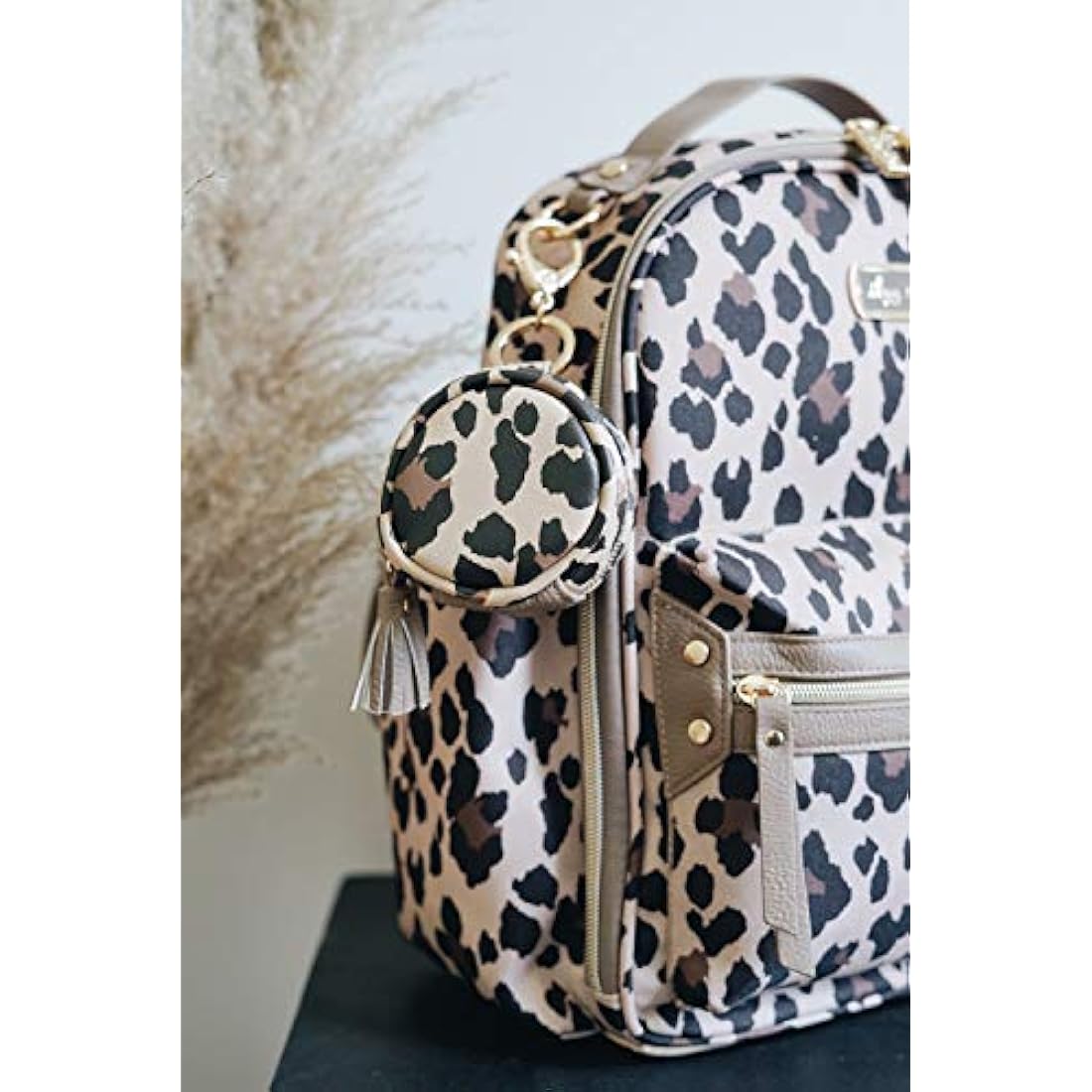 Itzy Ritzy Pacifier Case Charm Pod – Leopard Print Diaper Bag Clip