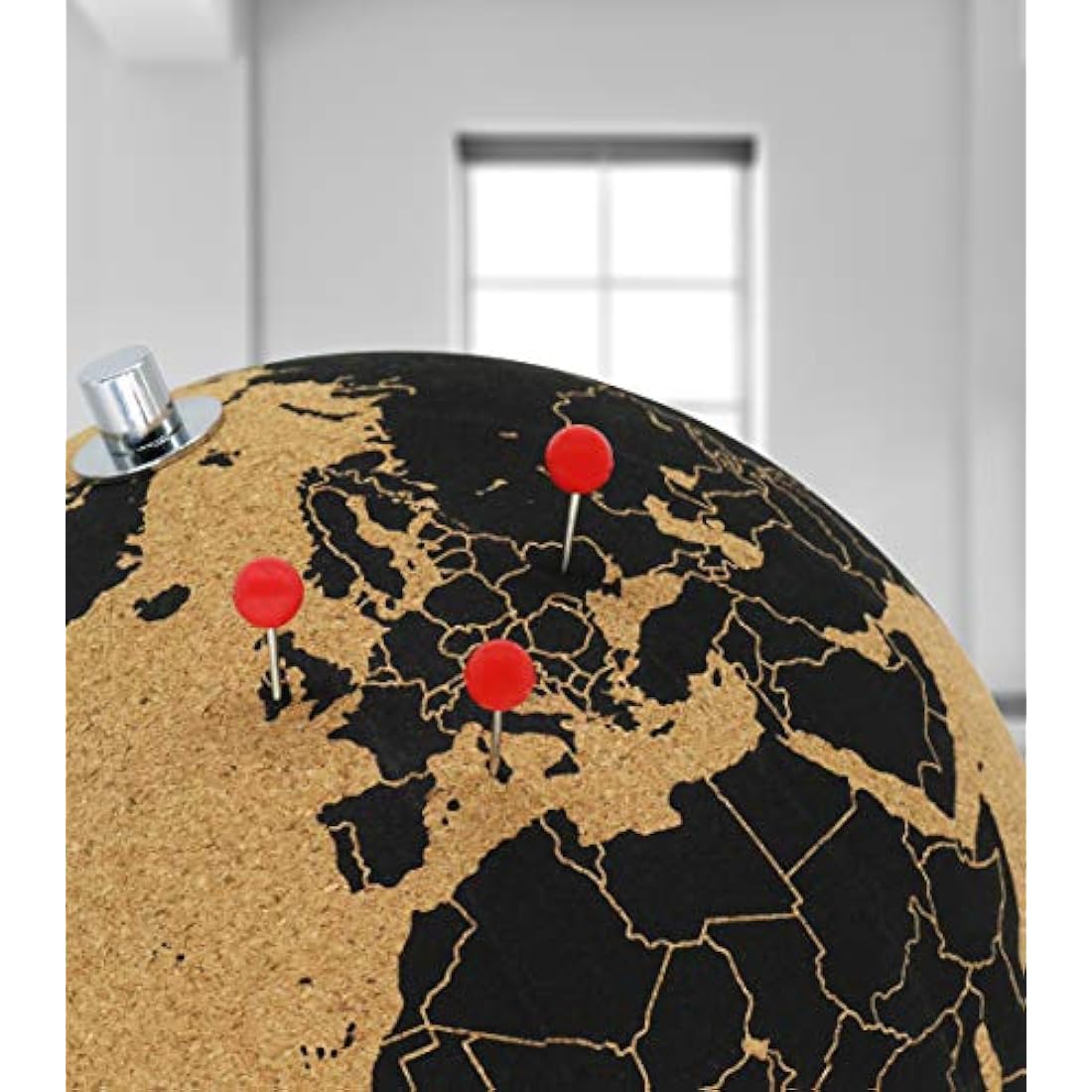 Jolof Store Cork Globe – Spinning 26cm Travel Map with 54 Pins