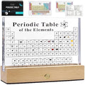 Periodic Table with 83 Real Elements & Wooden Stand