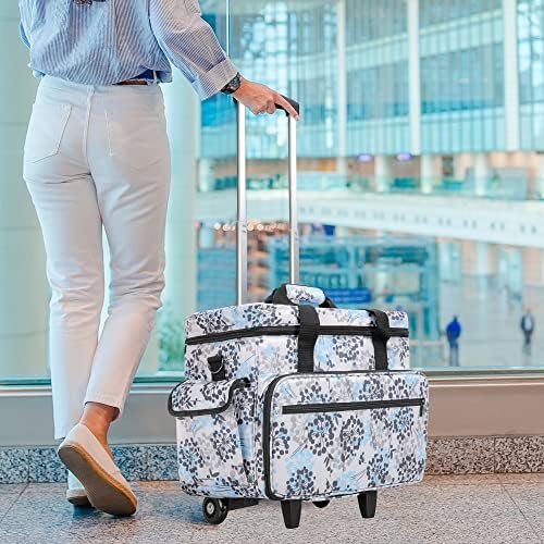Jolof Store Sewing Machine Trolley Bag - Rolling Case with Wood Pad