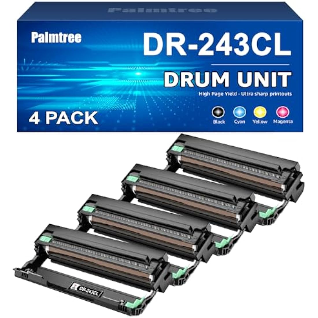 Palmtree DR-243CL Drum Unit 4-Pack for Brother MFC-L3770CDW DCP-L3550CDW