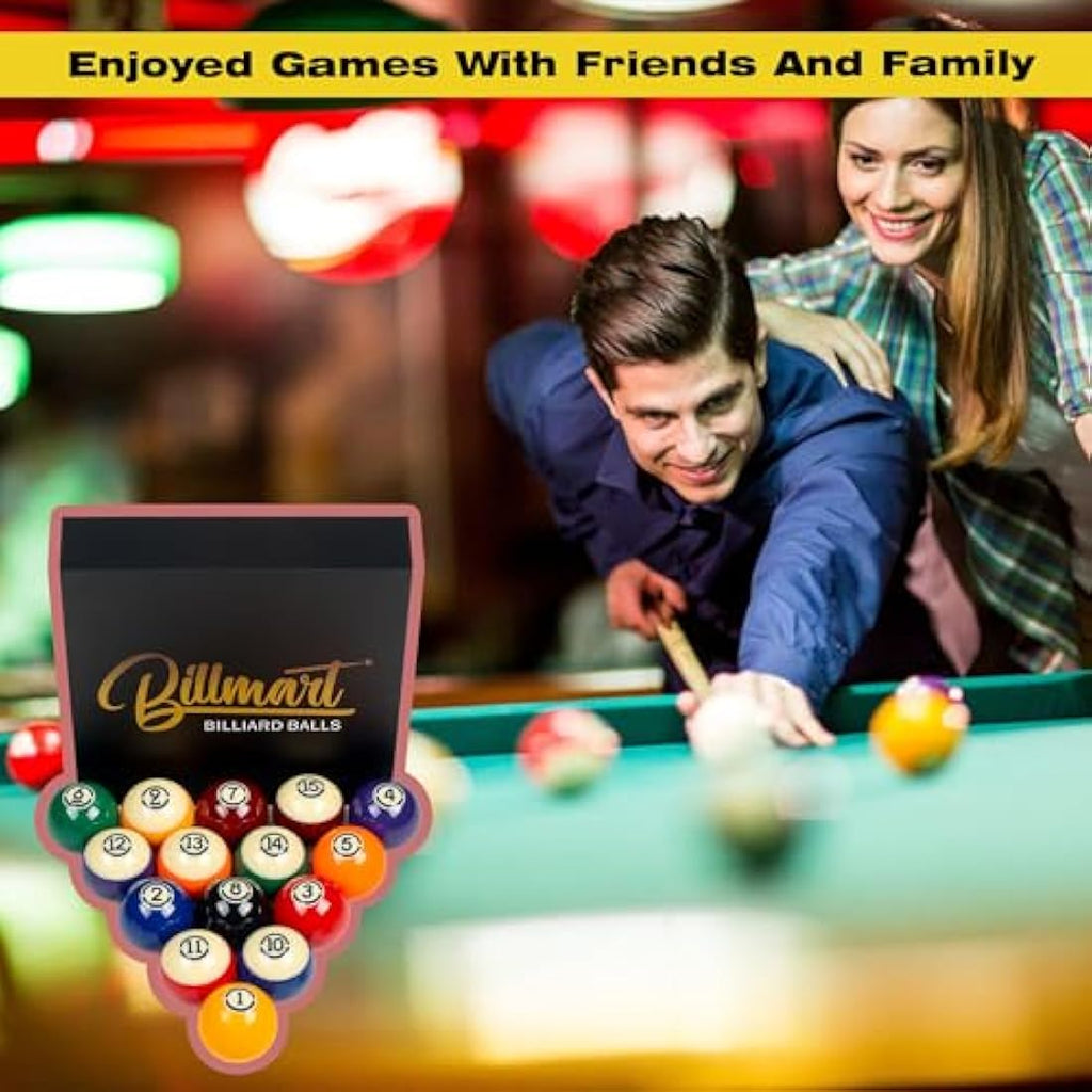 Billmart Tournament Grade Billiard Ball Set – 16 Standard 2.25" Pool Balls