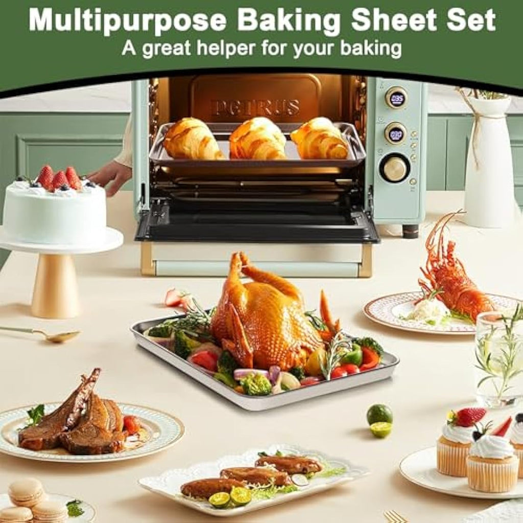 9-Piece Stainless Steel Baking Sheet and Cooling Rack Set