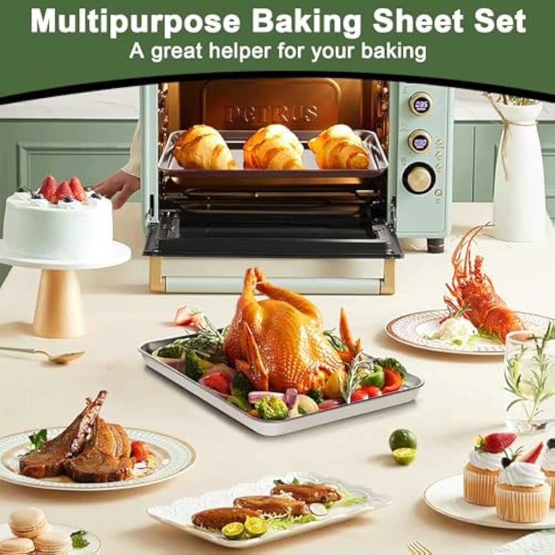 9-Piece Stainless Steel Baking Sheet and Cooling Rack Set