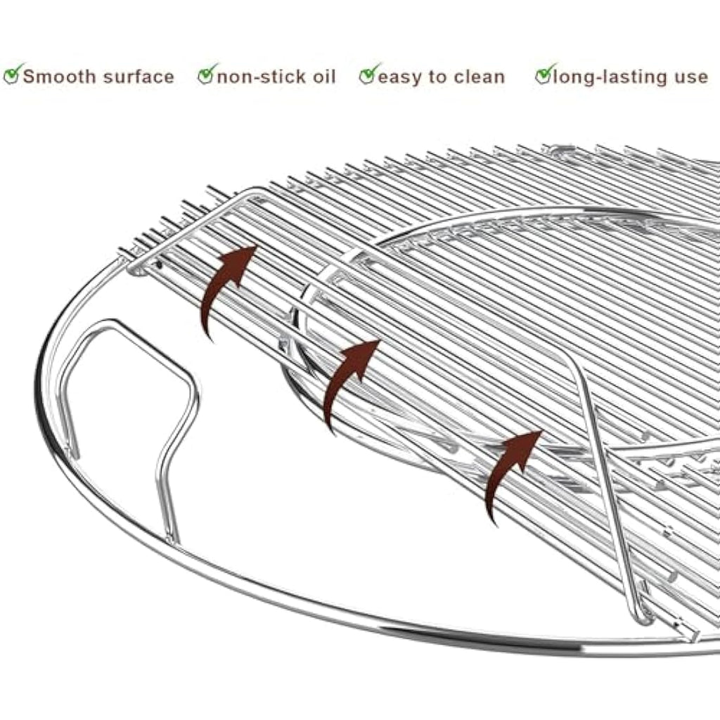 GFTIME 57cm Hinged Cooking Grate for Weber Charcoal Grills | Chrome