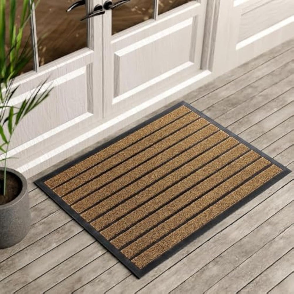 ubdyo Indoor Door Mat – Non-Slip Dirt Trapping Entryway Rug, Bright Brown