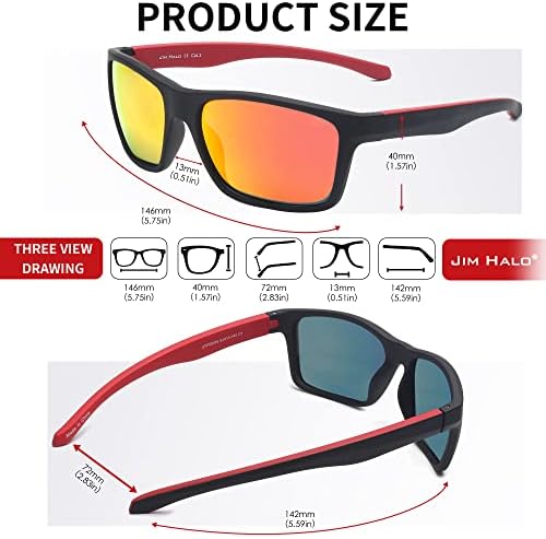 Polarized Wrap Around Sport Sunglasses for Cycling & Fishing
