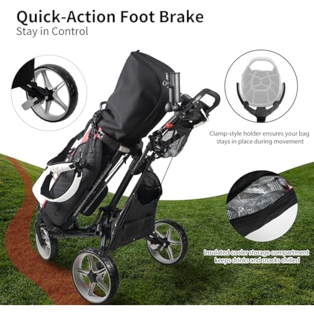Caddytek Caddylite One Swivel V8 Golf Push Cart - Lightweight Blue