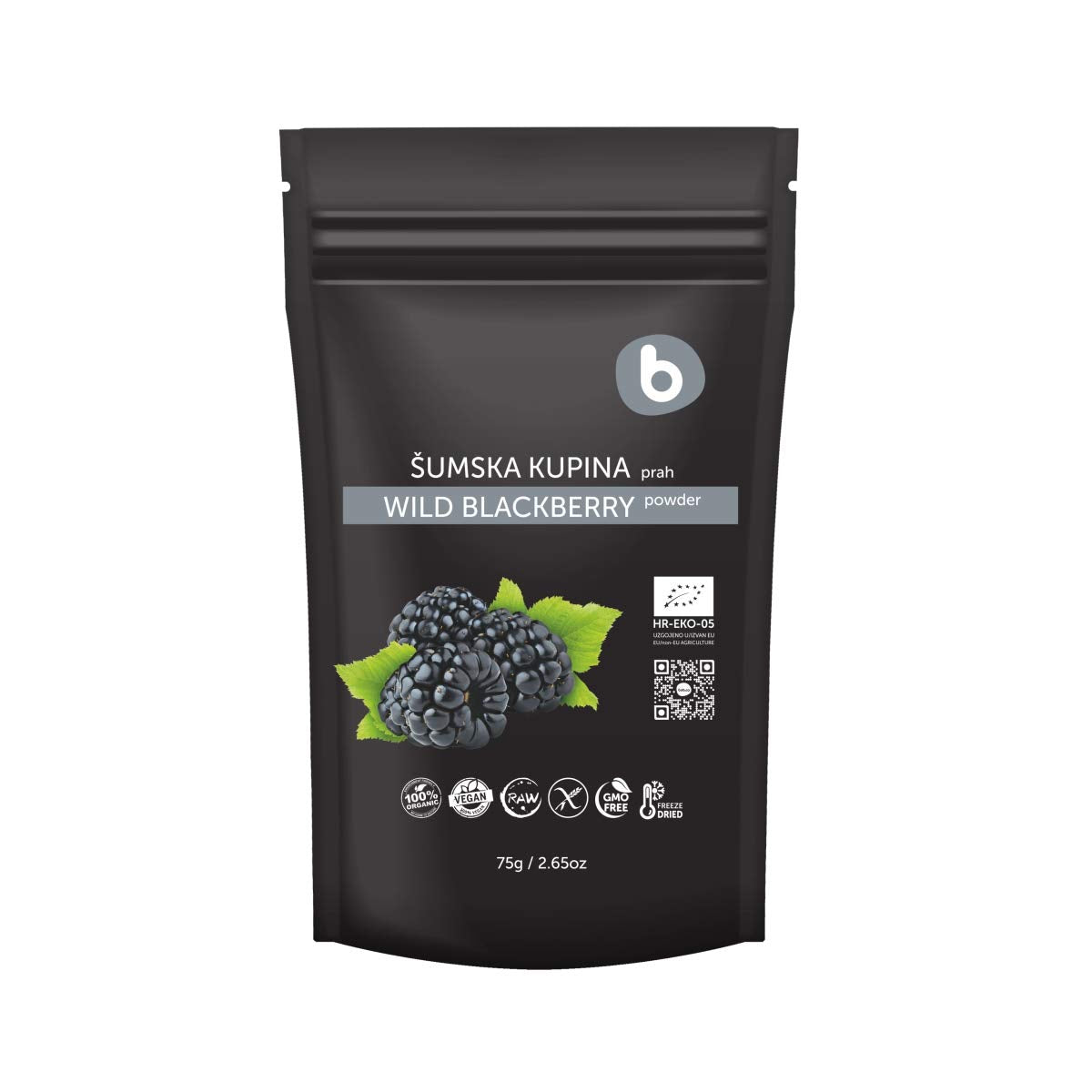 Bobica Organic Freeze Dried Wild BlackBerry Powder – Raw Superfood 75g