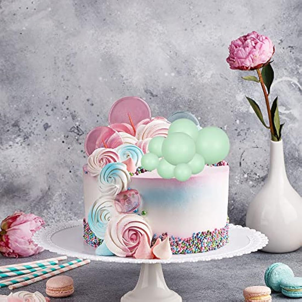 Gyufise 30Pcs Foam Ball Cake Toppers – Rose Gold & White Party Decorations