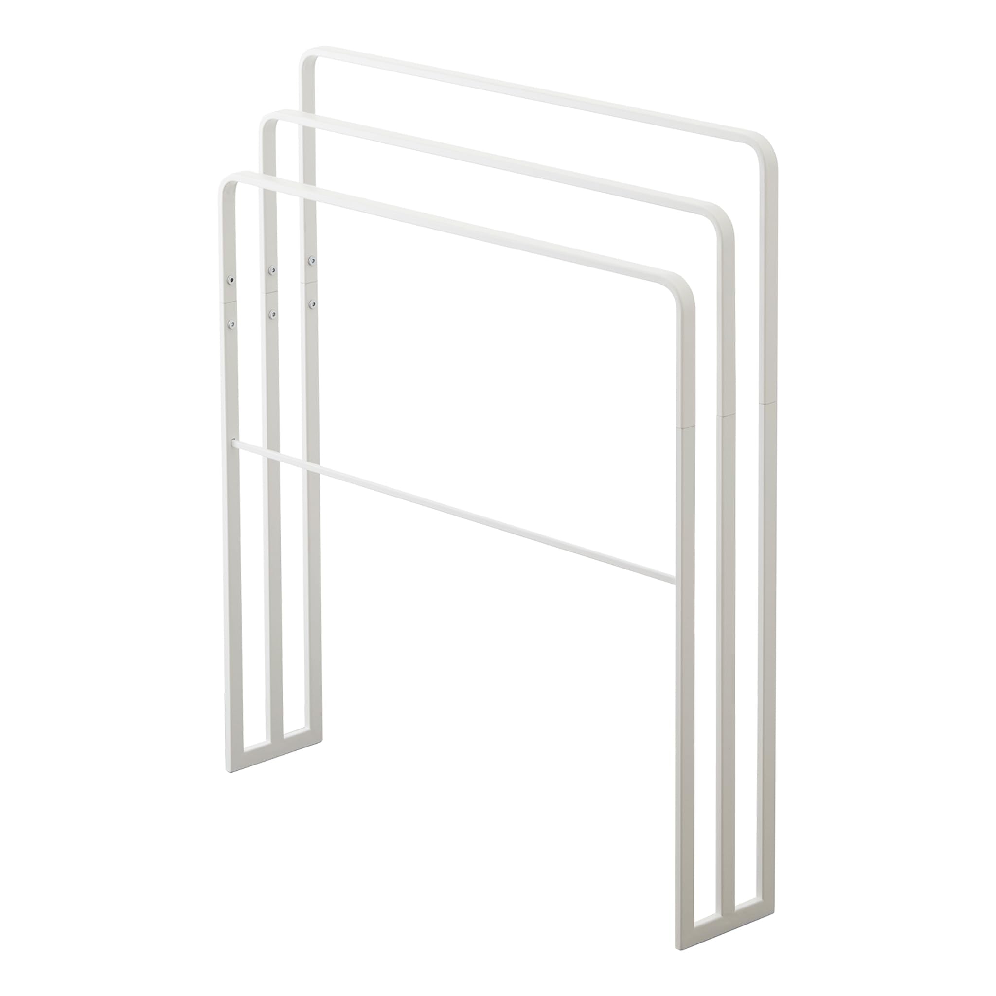 Yamazaki Tower 3-Bar Bath Towel Hanger – Minimalist Steel Rack, White