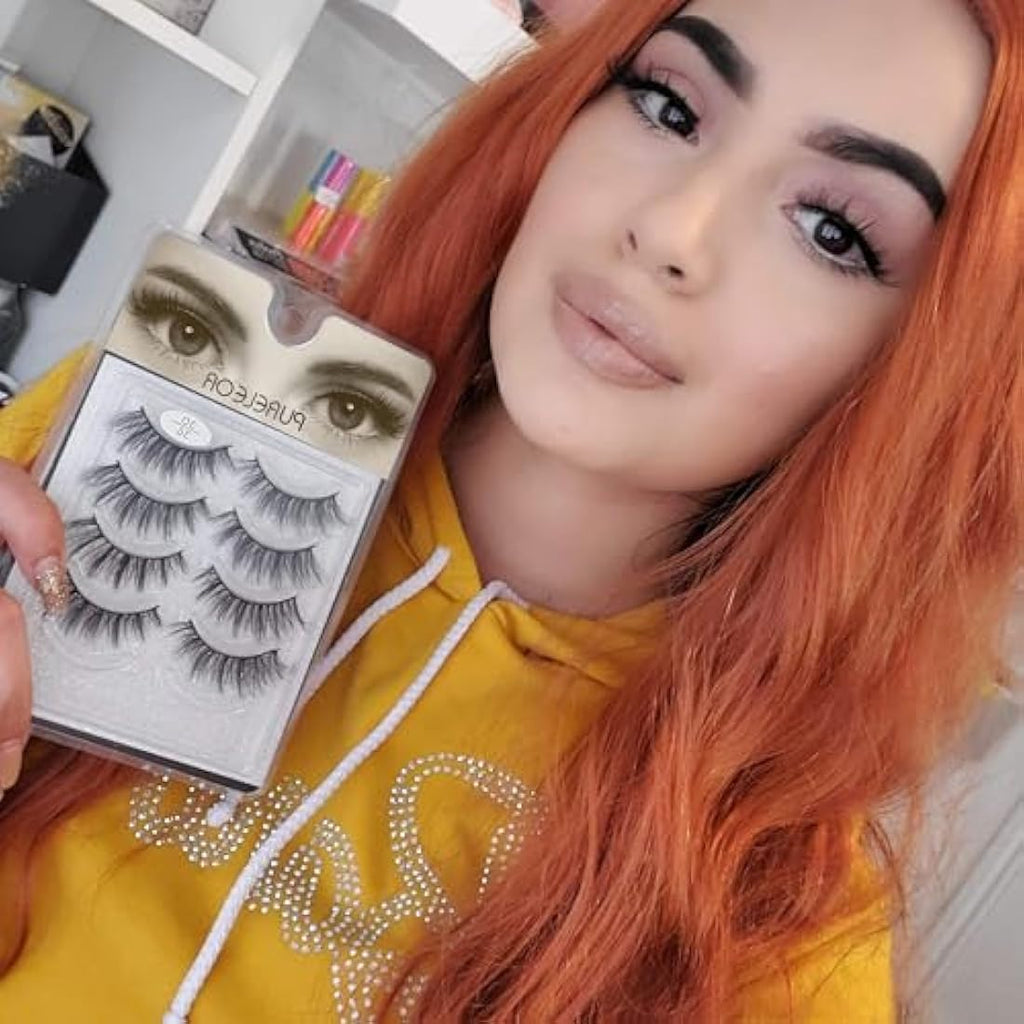 3D Faux Mink Eyelashes – Natural Fluffy Reusable Lashes 5 Pairs