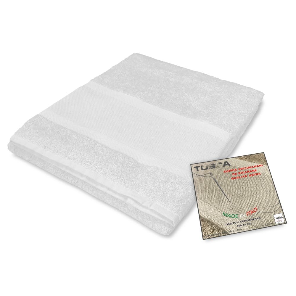 Tex Family Tosca Cotton Terry Towel Set with Aida Canvas for Embroidery