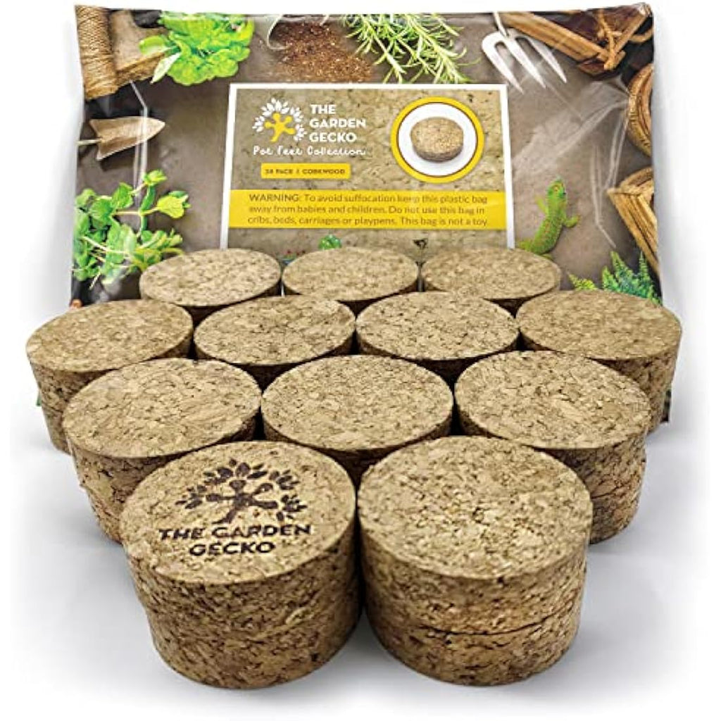 The Garden Gecko Cork Pot Feet – 24 Pack Sustainable Plant Pot Risers
