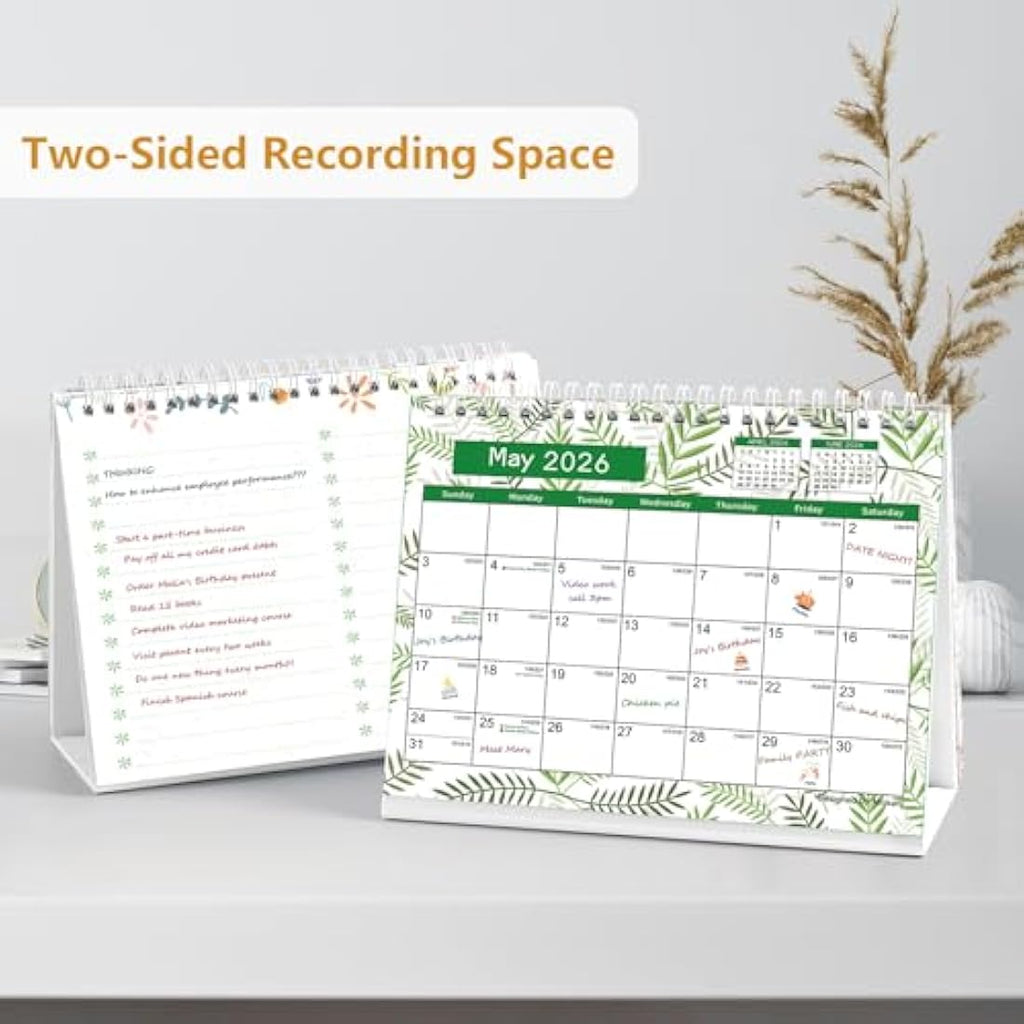 2025-2026 Desk Calendar – 18 Month Standing Flip Planner