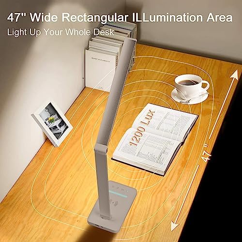 BIENSER LED Desk Lamp with 10W Wireless Charger and USB Port – 1200Lux