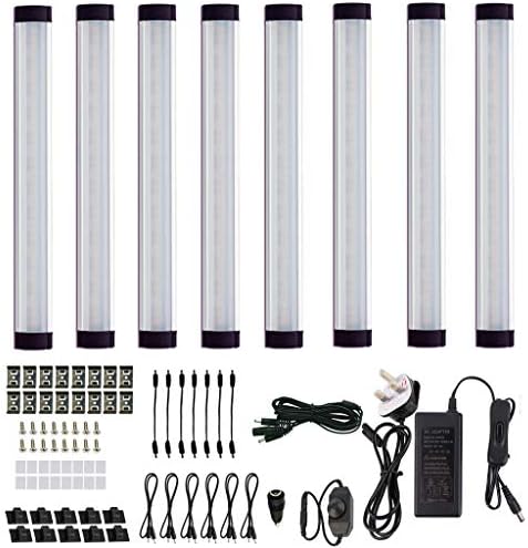 AlBOO Dimmable LED Under Cabinet Kitchen Lights - 8 Pack 6000K White