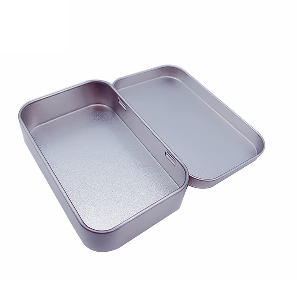 HugeDE 3 Pcs Rectangular Small Empty Hinged Tin Box Mini Storage Containers for Home Jewelry Craft Storage - image 4