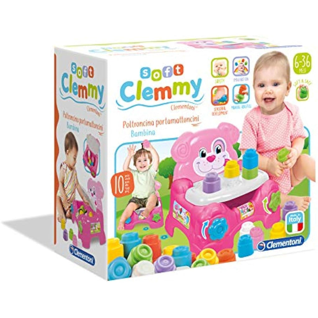 Clementoni Clemmy Baby Dog Armchair – Soft Sensory Toy Bricks Set