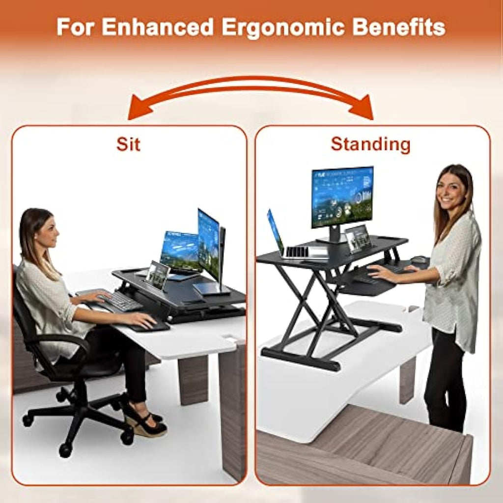 PUTORSEN 37.4" Standing Desk Converter | Height Adjustable Sit Stand Desk