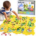 Pipihome Dinosaur Puzzle Track Car Set - DIY Electric Rail Building Toy