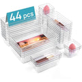 Vtopmart 44 Pack Clear Plastic Drawer Organisers | 4-Size Storage Bins