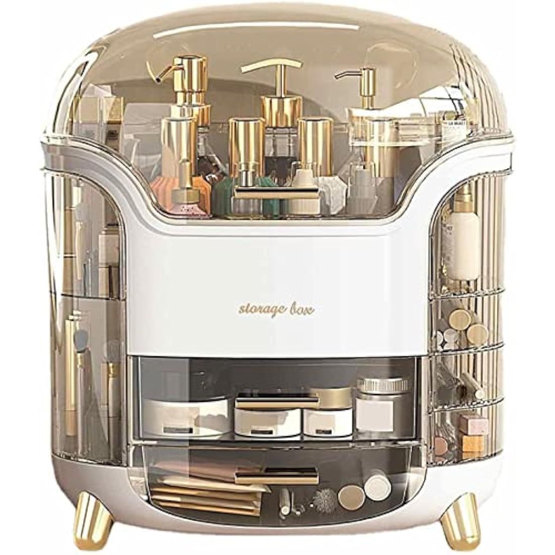 Jolof Store Makeup Organizer – Large Acrylic Skincare Storage Case with Drawers