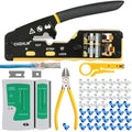 Jolof Store RJ45 Pass Through Crimper Tool Kit for Cat5 Cat5e Cat6 Cat6a