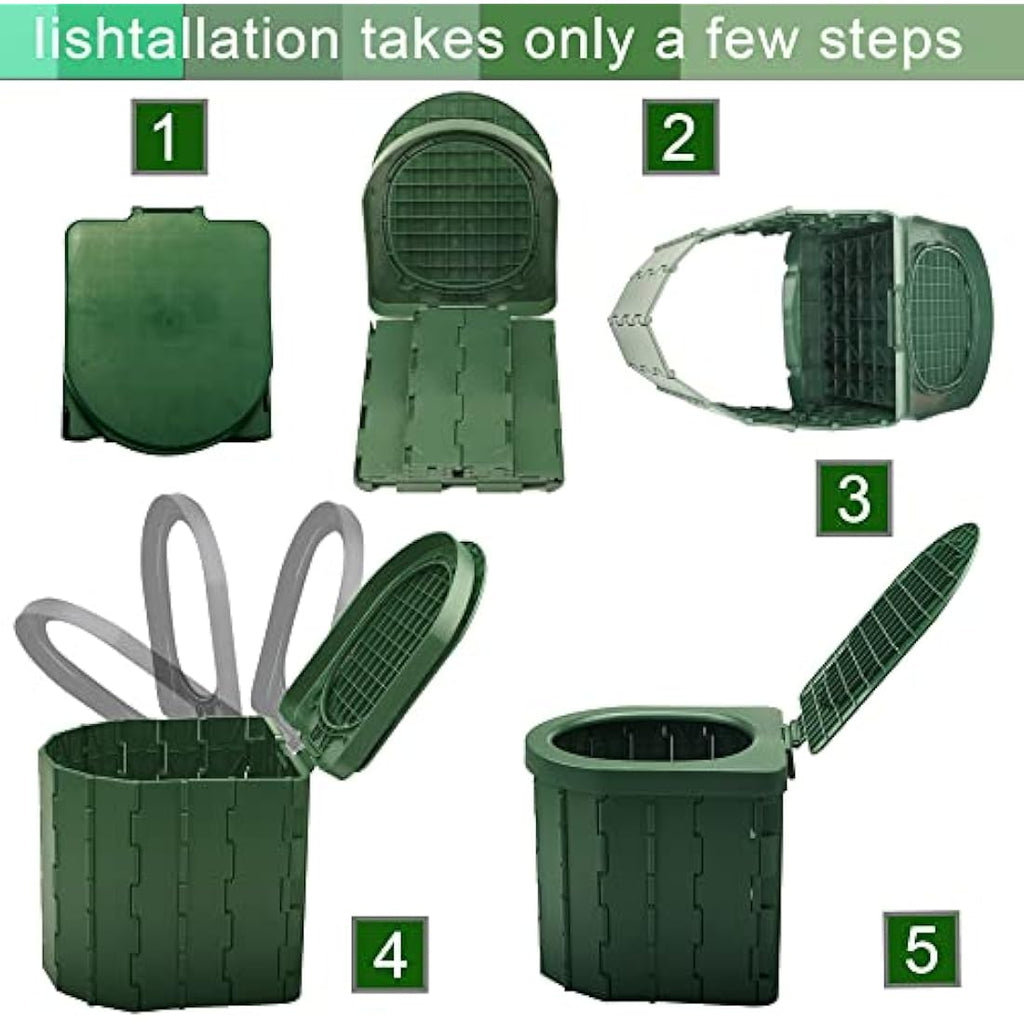 Portable Camping Toilet – Collapsible ABS Outdoor Potty with Bags