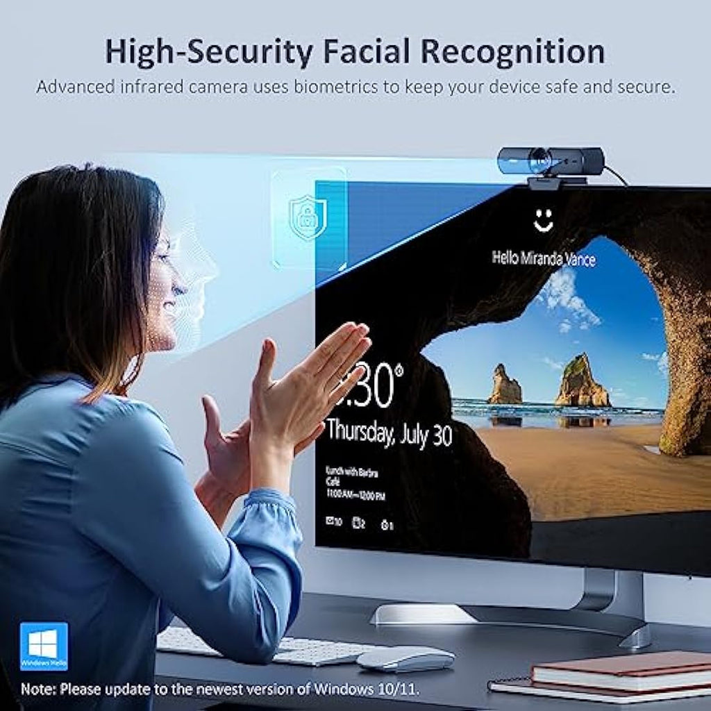 NexiGo HelloCam 1080p Webcam with Windows Hello and Auto Privacy Shutter