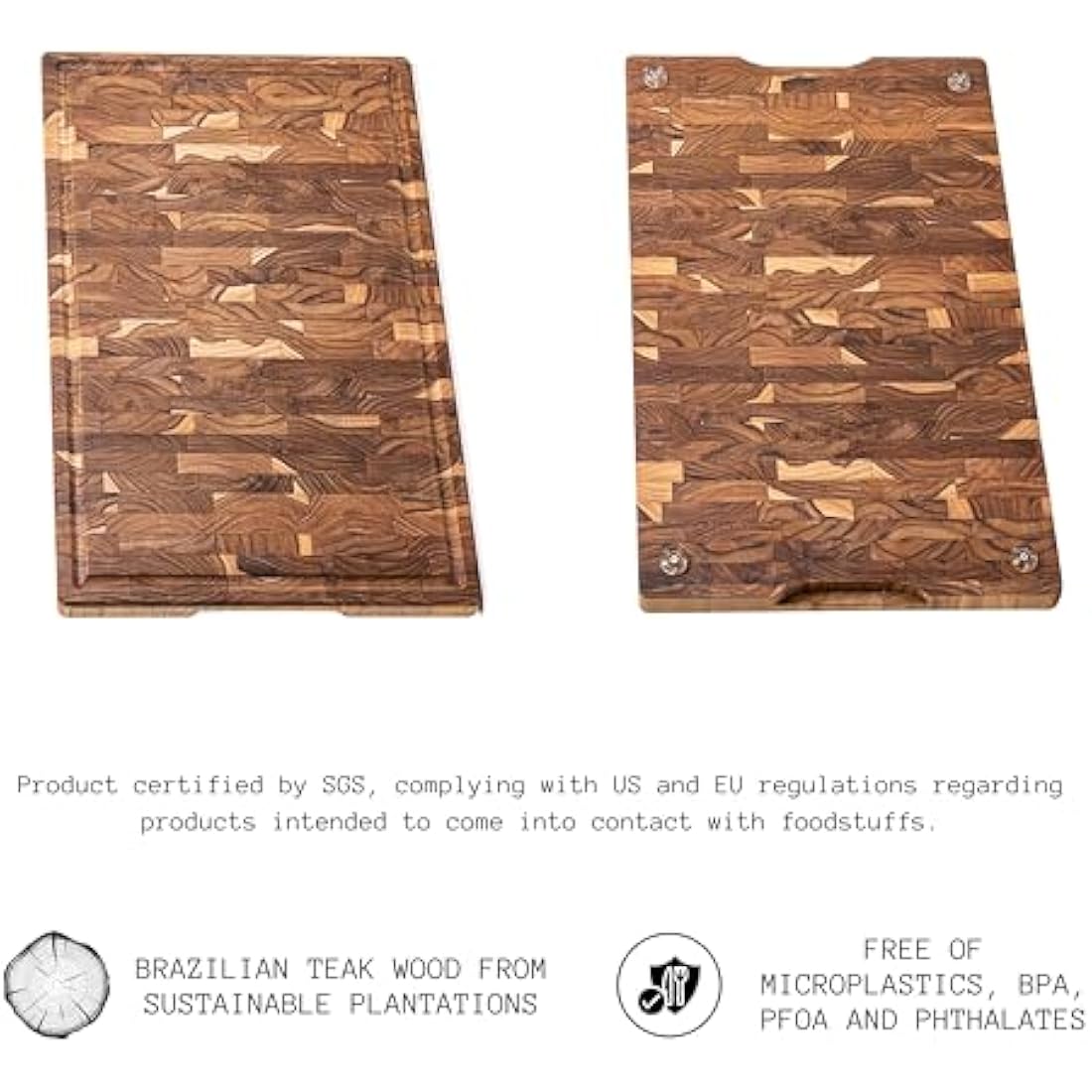 Erreke Extra Large Teak Wood End Grain Chopping Board with Juice Groove