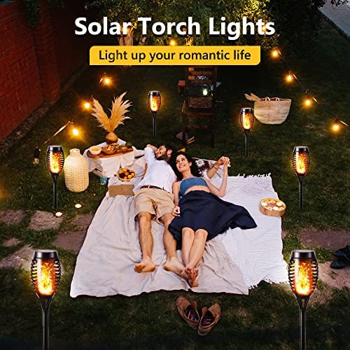 Geemoo Solar Torch Lights – 12 Pack Waterproof Flickering Flame Decor