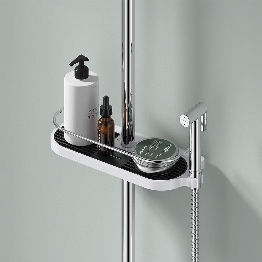 Ibergrif Bathroom Shower Shelf, No Drilling Shower Caddy for 19-25mm Rail - image 3