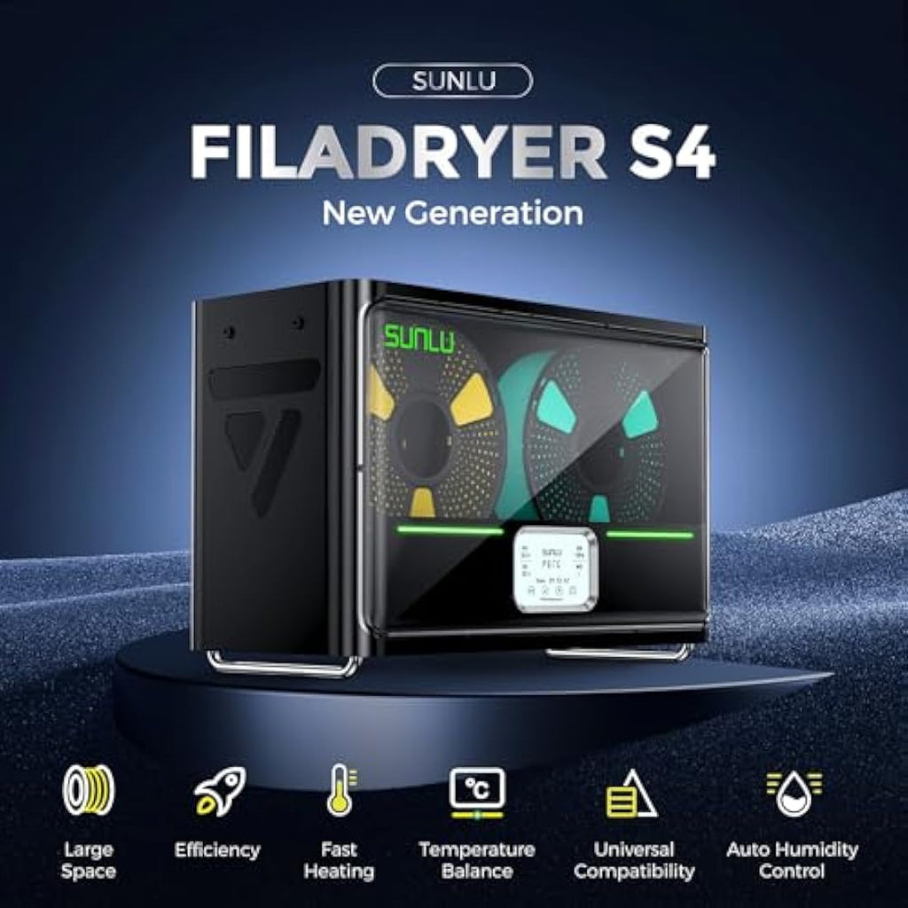 SUNLU S4 Filament Dryer – 4-Spool 3D Printer Dry Box with Humidity Control