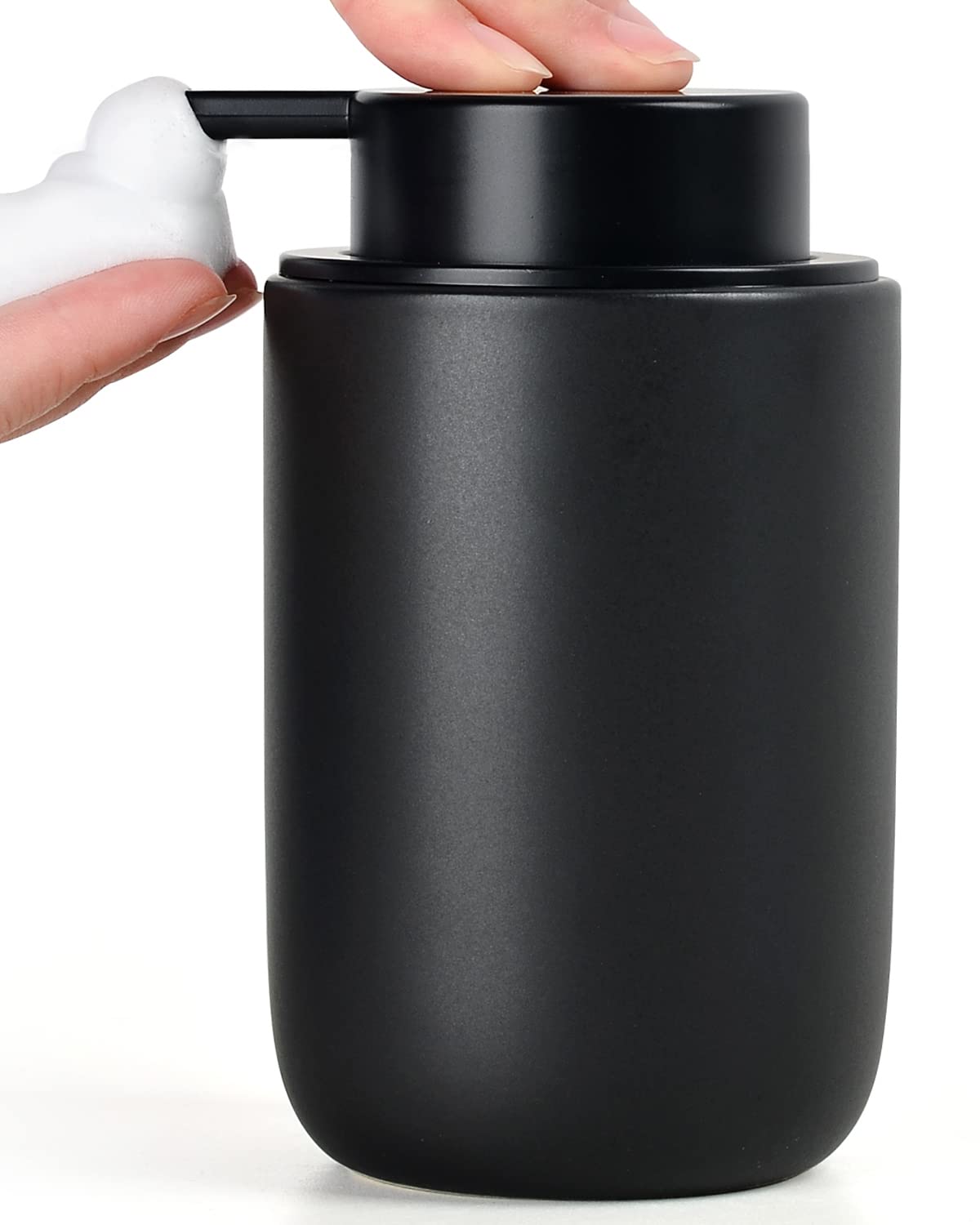 BosilunLife Ceramic Foaming Hand Soap Dispenser | 12oz Matte Grey