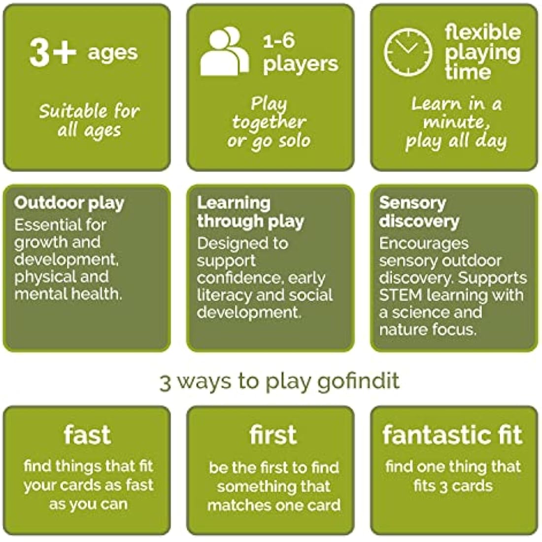 gofindit too Outdoor Nature Scavenger Hunt Card Game for Kids & Families